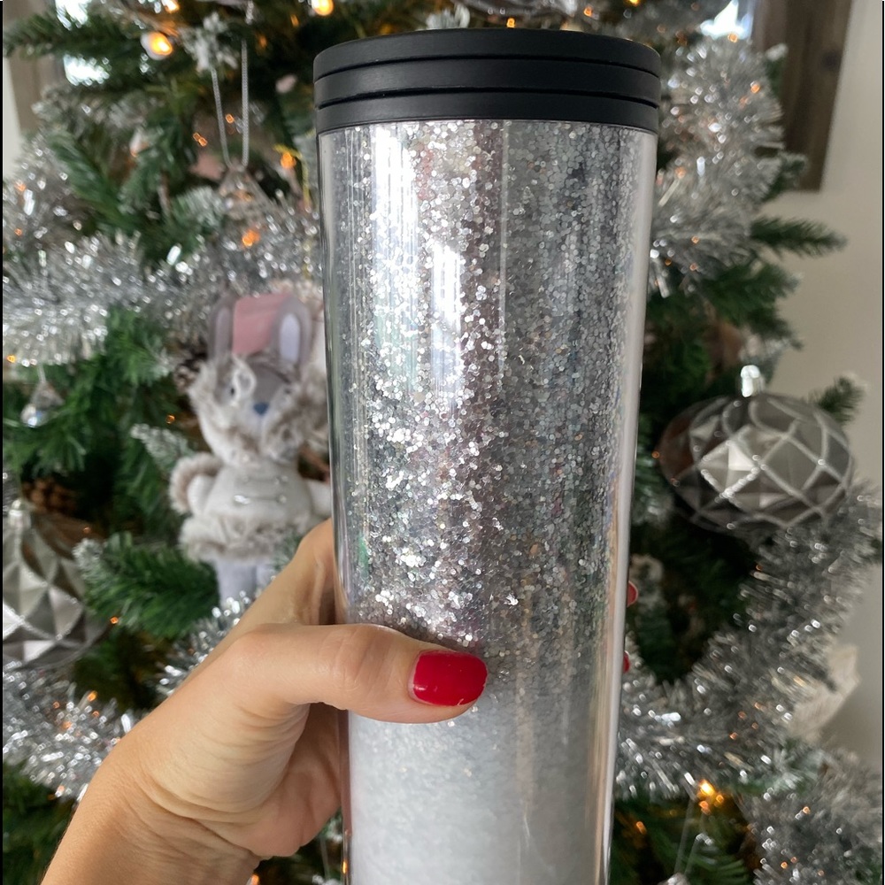 Starbucks 2019 Holiday Silver Glitter 16oz Tumbler Christmas Cup - Picture 2 of 8